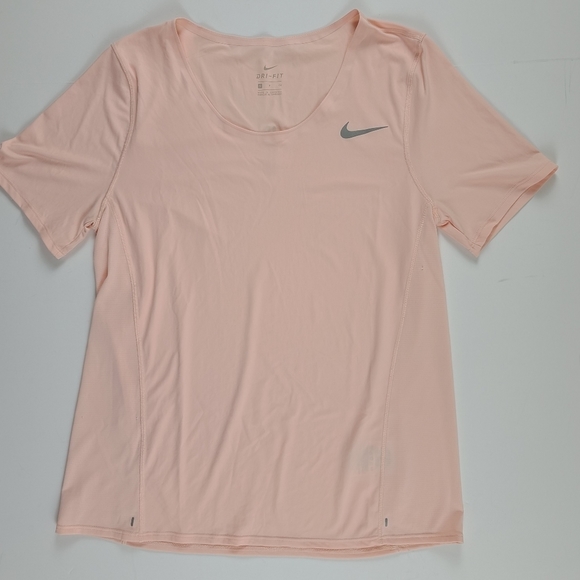 Nike Dri Fit Wmn's Sm Pink Work Out Tee - Picture 1 of 6